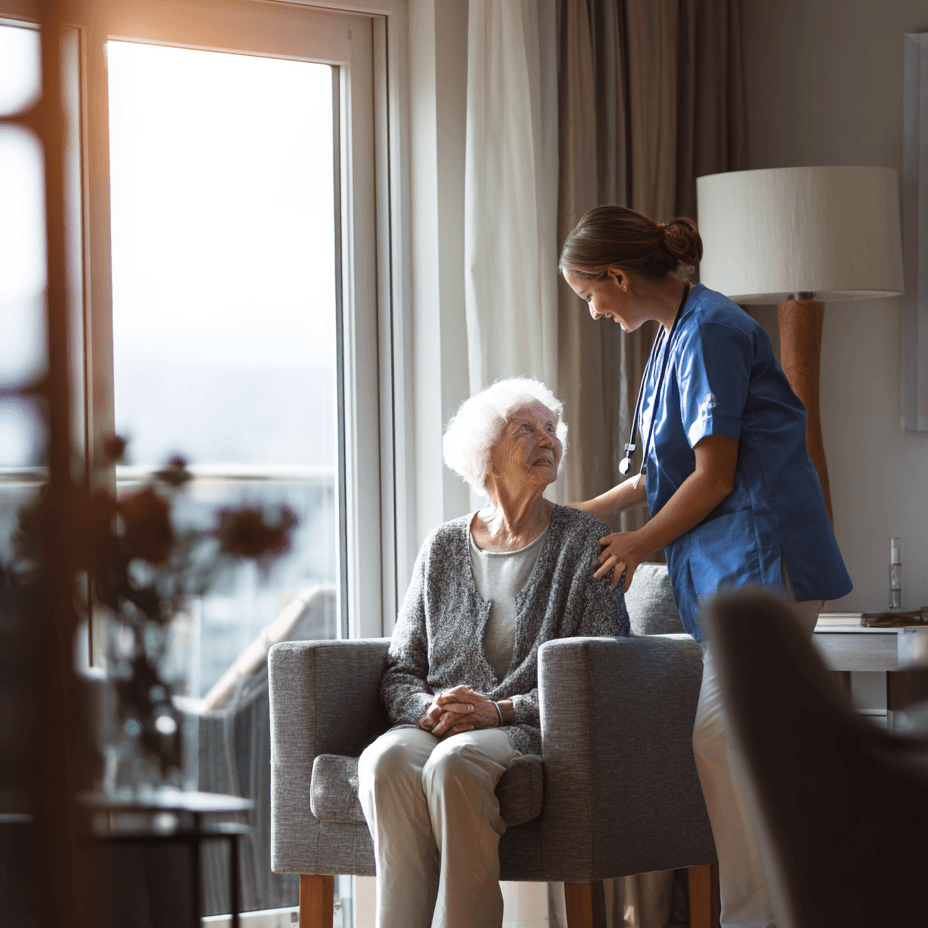 Attendant assisting a client with transportation and personal support
